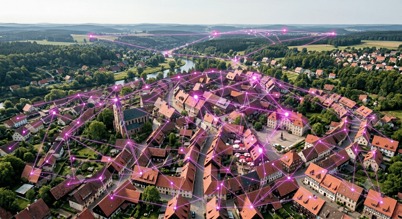 Visualisierung eines Freifunk-Meshnetzes in der Kleinstadt